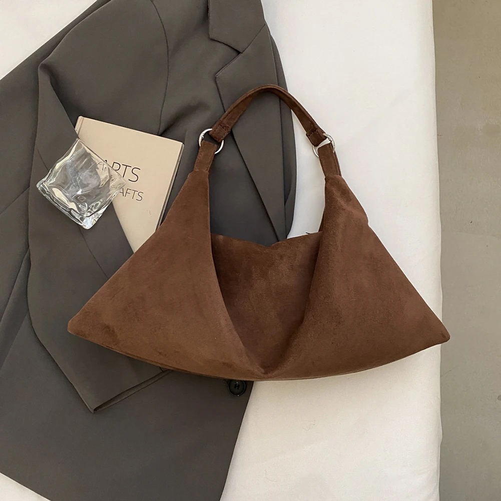 Women Tote Bag Top Handle Bag Large Capacity Faux Suede Fashion Shoulder Satchel Work Bag Slouchy Hobo Bag for Shopping Travel