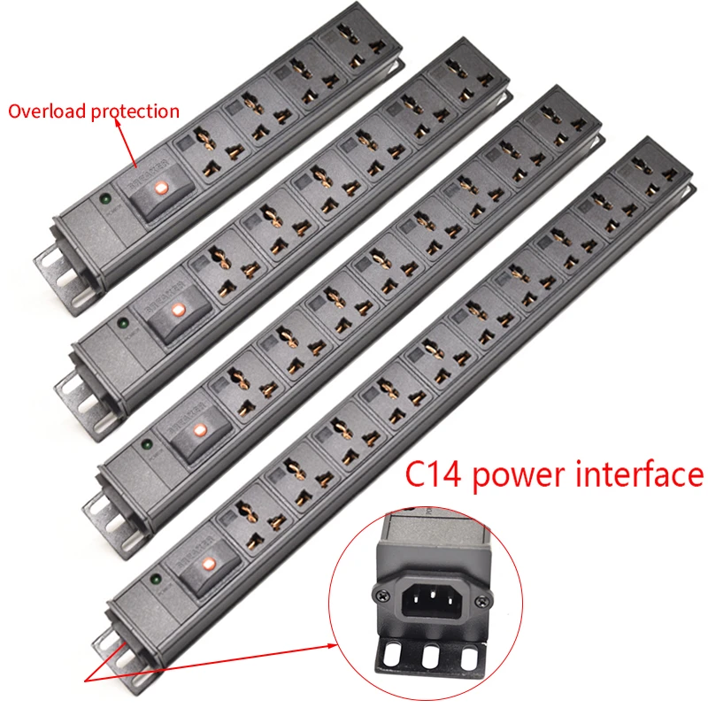 PDU Power Strip Mounting Bracket C14 power port 2/8Ways Universal