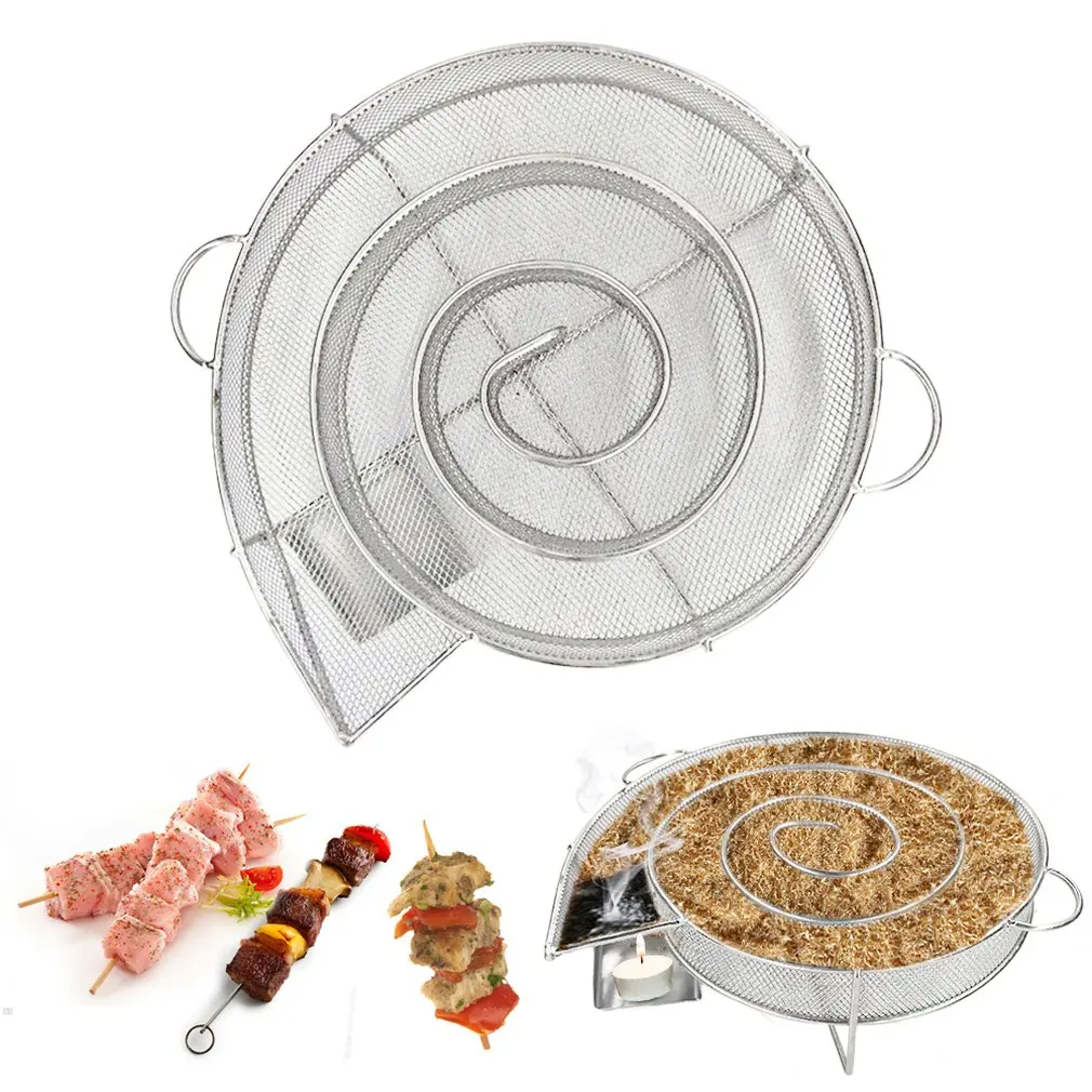 Koude Rook Generator Bbq Accessoires Staal Barbecue Grill Koken Tool Roker Zalm Bacon Vis Mini Apple Hout Chip Roken Box