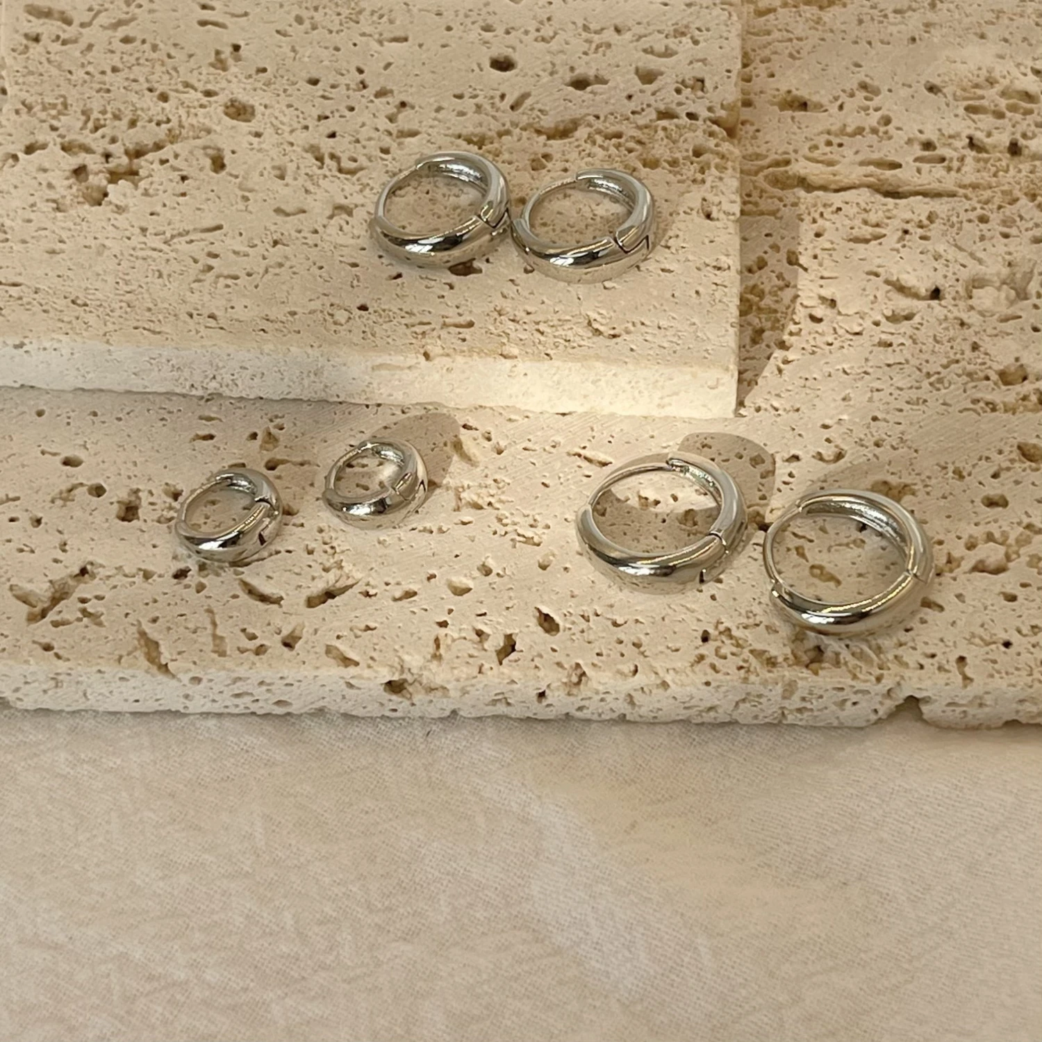 Stainless Steel 1 Pair Minimalist Huggie Hoop Earrings For Women Gold Color Tiny Round Circle 6/10/12mm Punk Unisex Rock Earring 6