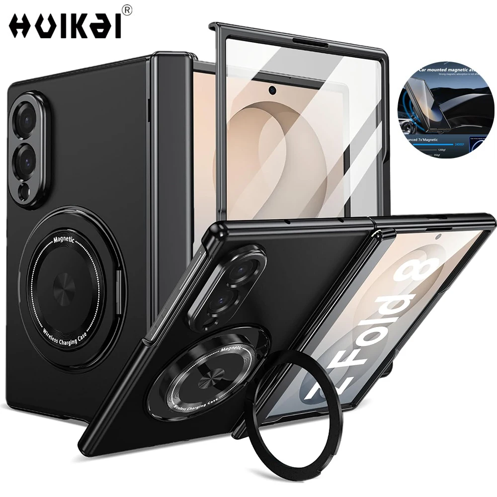 Full-Body Protective Case with Built-in Screen Protector and Rotating Magnetic Kickstand
