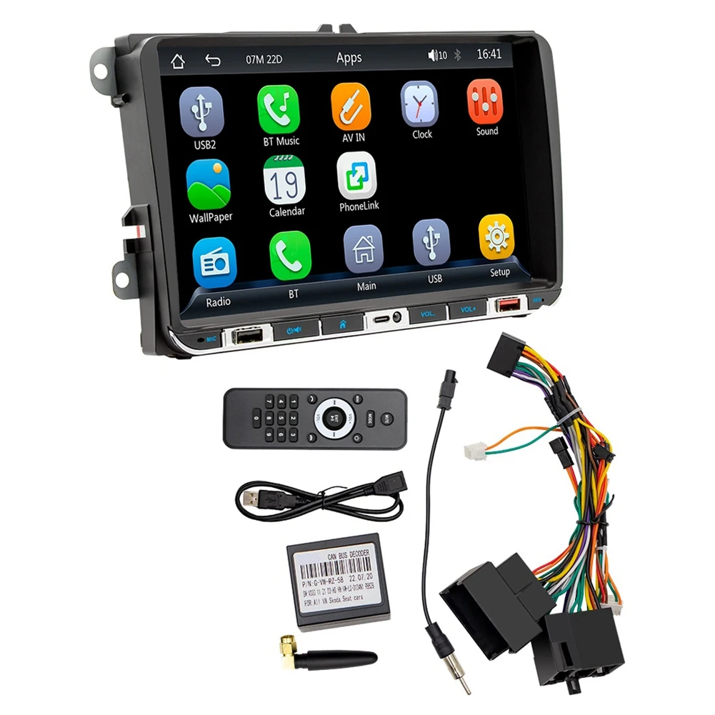 

Автомагнитола 2 Din, 9 дюймов, Bluetooth, mp5-плеер, Android-Авто, TF, USB, FM-приемник, 2USB-порта, зарядка для VW Passat Golf