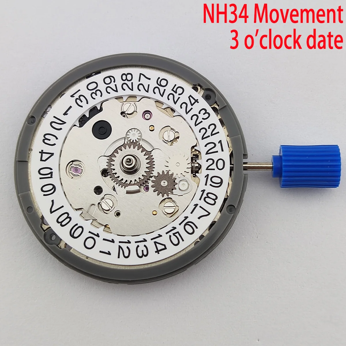 

Japanese Original NH34/NH34A Mechanical Movement High Accuracy 3 o'clock Crown White Date Automatic Watch Movt Replace Kit