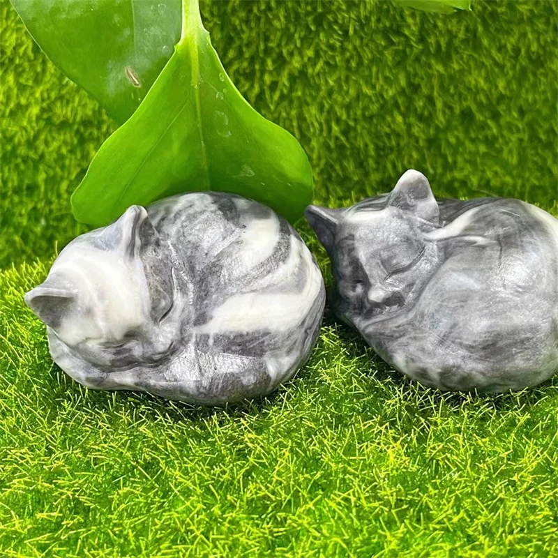 Натуральный шеллук, блестящий Кот рейки, украшение для домашней комнаты, кристаллы, кварцевые аксессуары, драгоценный камень, подарок, 1 шт.