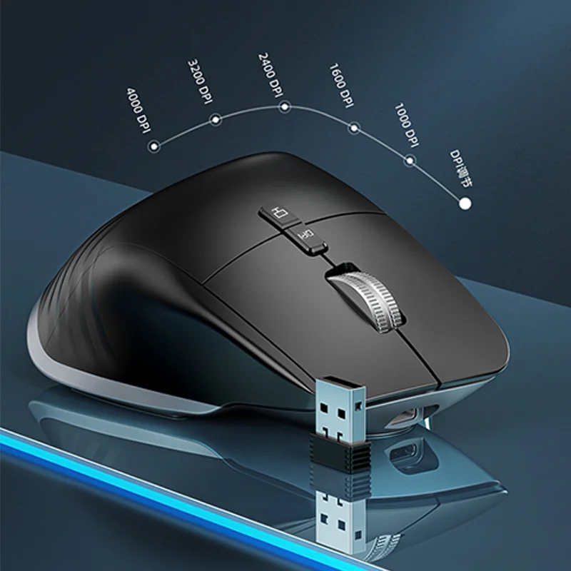 tipo c Mouse sem Fio Recarregável Bluetooth Silencioso Ergonômico Computador Velocidade Dpi para Tablet Macbook ar Portátil Gaming Office - Imagem 2
