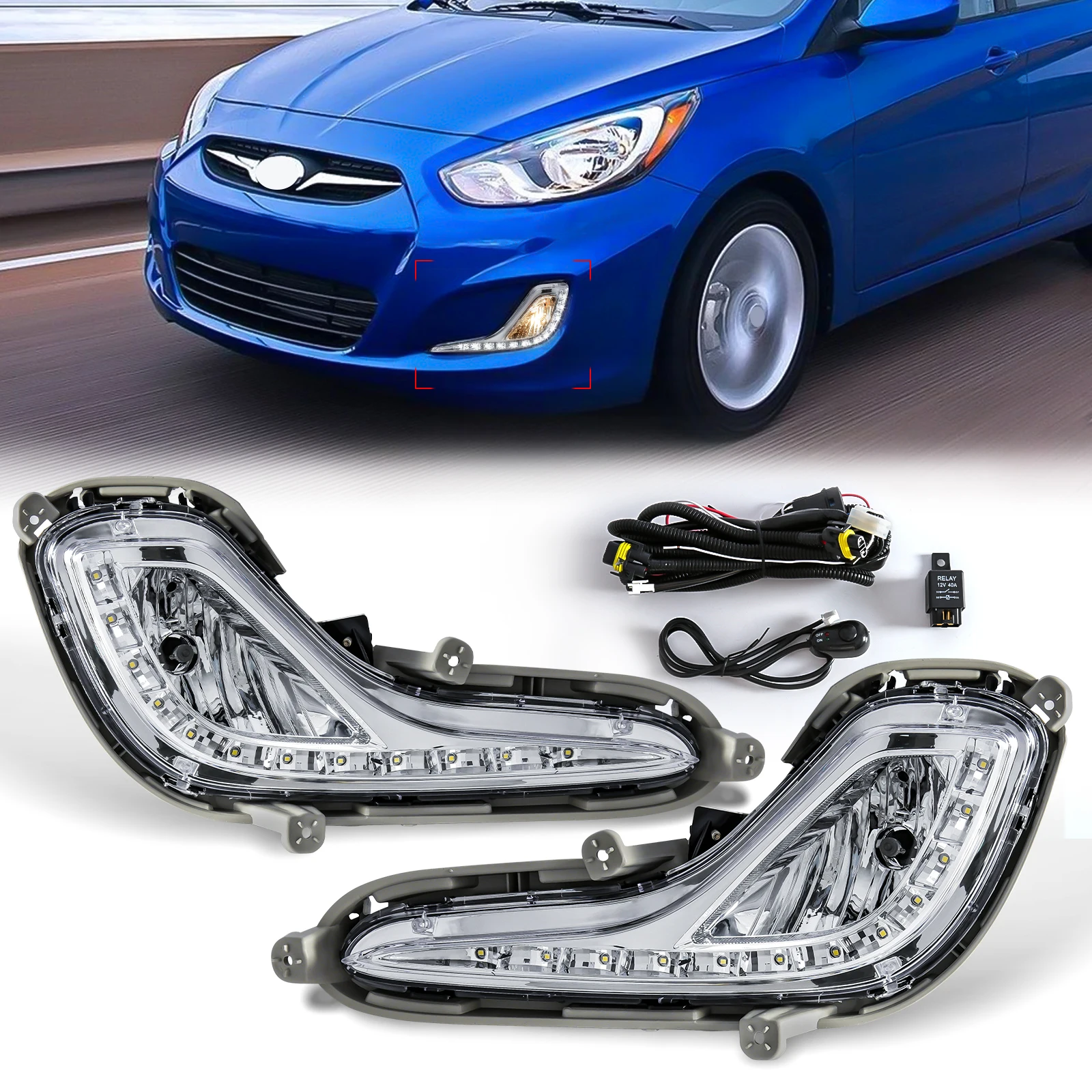 Luz-LED-de-circulaci-n-diurna-para-coche-faro-antiniebla-impermeable ...