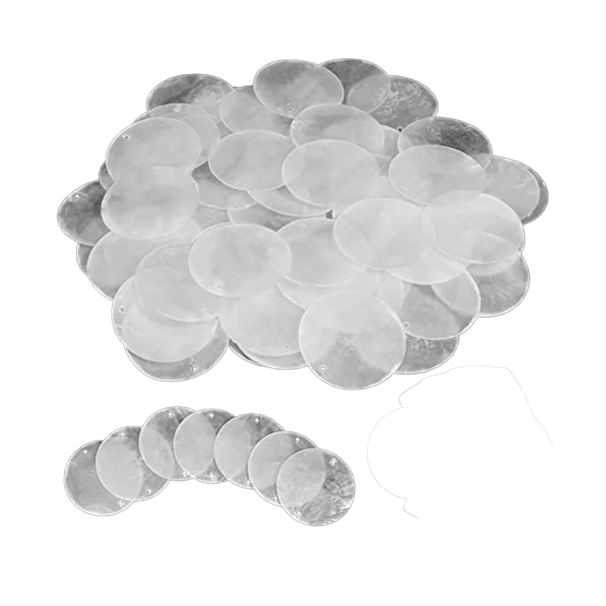 120 Pcs Round Natural Shells Capiz Sea Shells 2 Inch Oyster Shells for Crafting with 2 Holes Sea Shell Discs