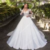 High Quality A-Line Women Bridal Dresses Bright Lace Flower Print Wedding Gowns Graceful A-Line Vestido De Novia 2025 Customized 4