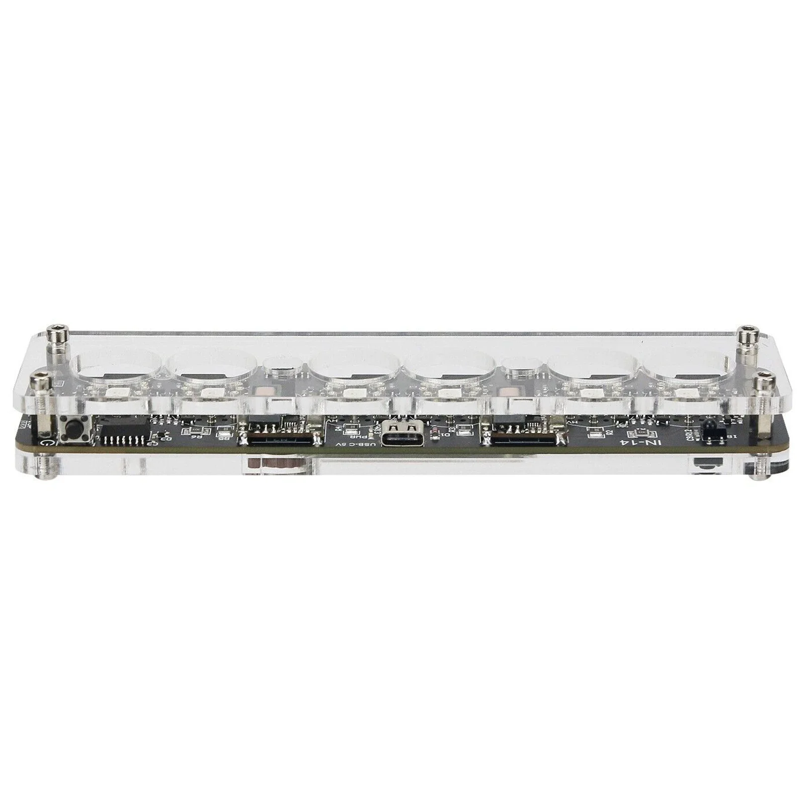 6-bit IN-14 Glow Tube Clock DIY Module Nixie Clock Audio Accessories USB 5V with Backlight Digital Plus 2 Small Lamp Tubes digital clock digital desk clock digital table clock nixie tube clock