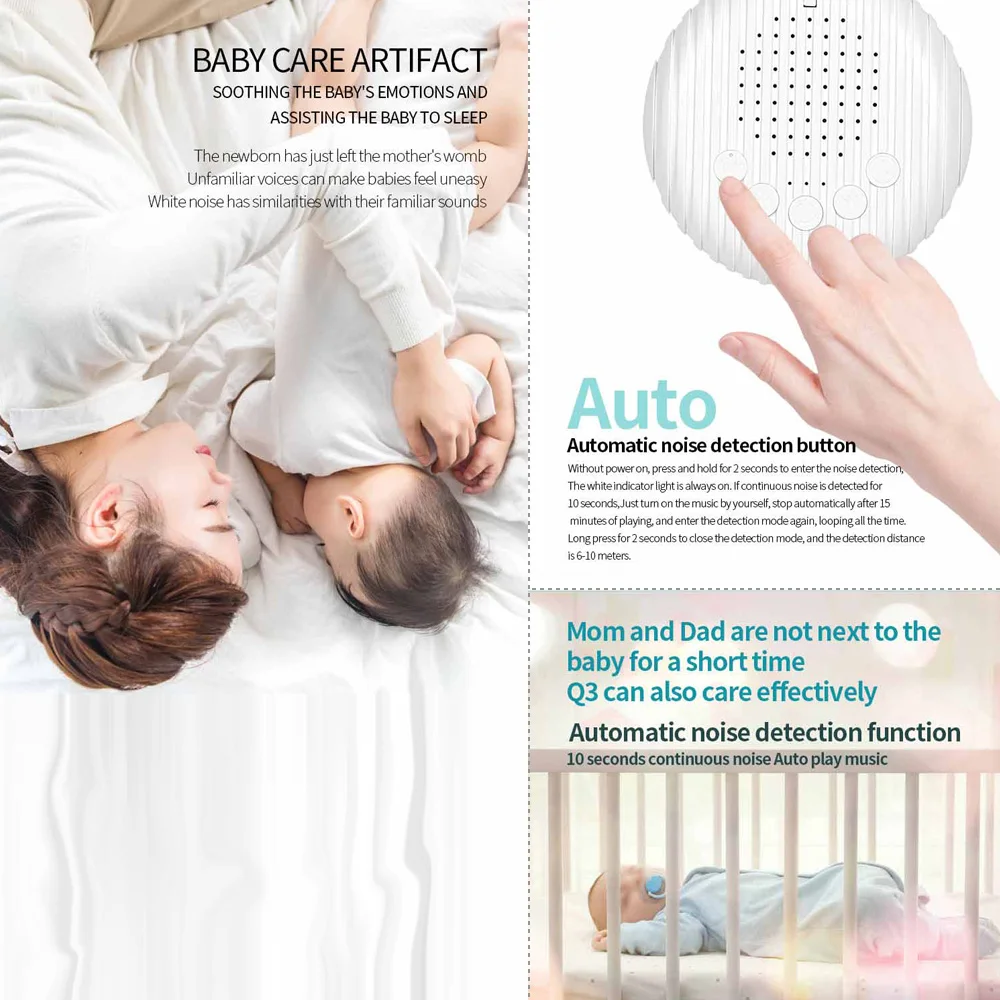 Portable Baby Sleep Machine Desktop White Noise Sound Machine for Baby Sleeping 18 Soothing Sounds 15/30/60min Timer S3488851de4814b4d8ecc1977477ed31bG