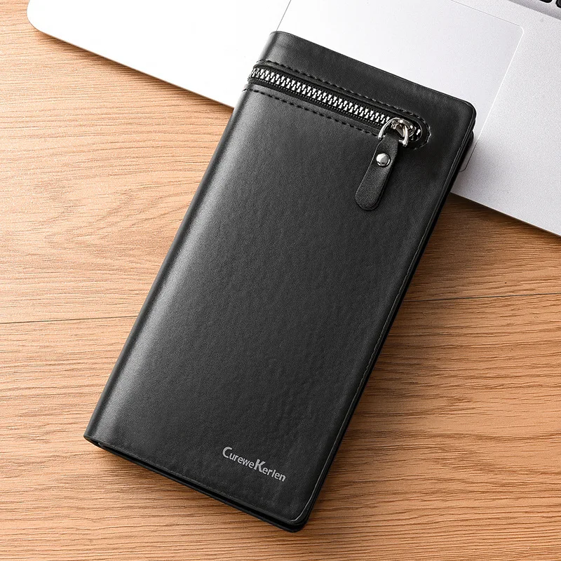 Men's new long handbag, phone bag, large capacity men's fashion wallet, Korean version zero wallet, zipper wallet