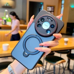 Enhanced Magnetic Wireless Charging Shockproof Back Cover with Holder - PC Hard Shell Protective Case for Mate 80 80Pro (A1)