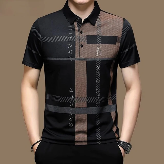 Men's Polo Shirt Business Casual Summer Short Sleeves Tops Pattern Print Button T Shirt Loose Clothes Fashion Polo T Shirt 4 Men's Polo Shirt Business Casual Summer Short Sleeves Tops Pattern Print Button T Shirt Loose Clothes Fashion Polo T Shirt 4