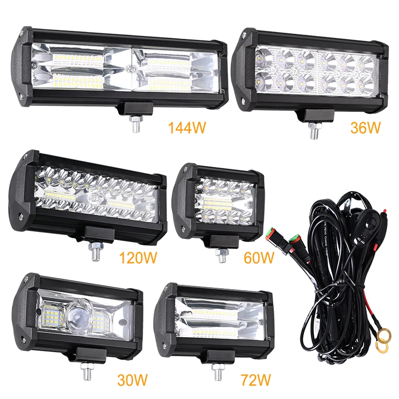 Barre De Lumière LED Tout-terrain 6 LED 18W - 9-32V, IP67, Pour Camion SUV Voiture ATV Bateau