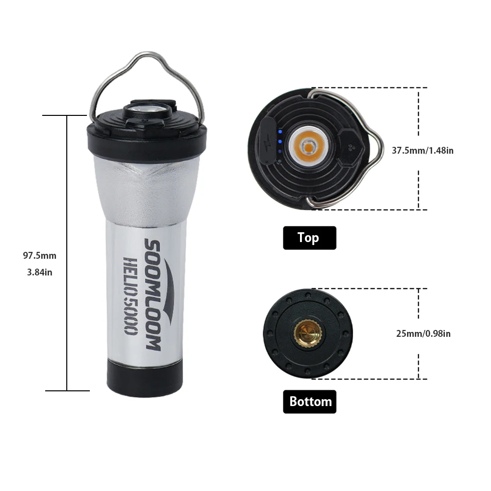 Soomloom Helio 5000 キャンプ ランタン - 5000mAh バッテリー、Type-C