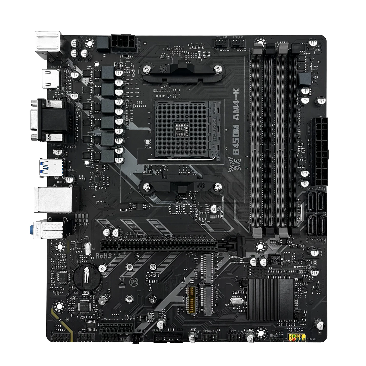 MACHINIST B450M-AM4-K ADM Motherboard Supports AM4 Series Ryzen 1-5 CPU DDR4 RAM Dual NVME M.2 HDMI Interface VGA DP