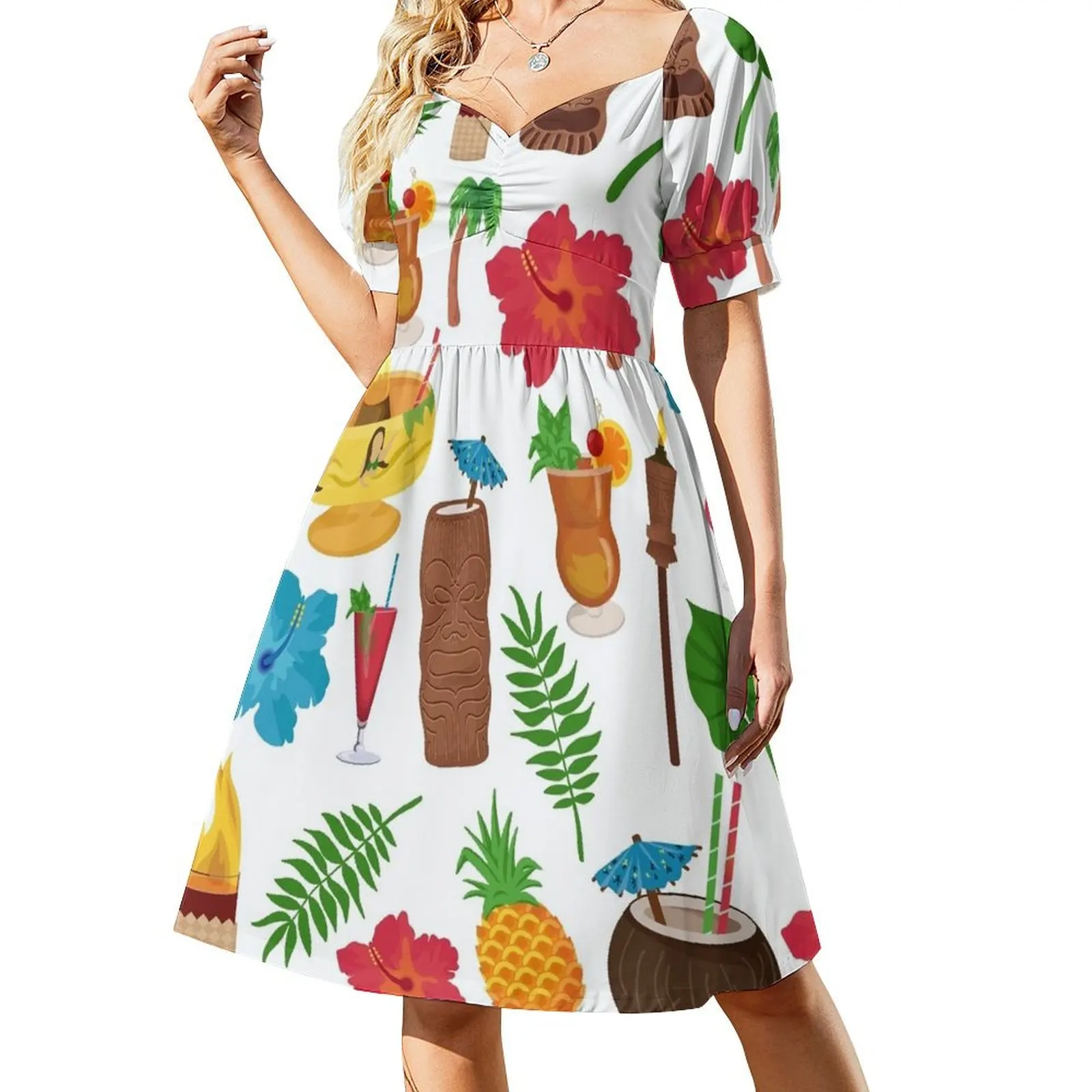 thumbnail image 1 of Vestido de manga corta Totally Tiki vestidos verano mujer Vestidos de verano para mujer vestidos para fiesta ropa para mujer Vestido, 1 of 7