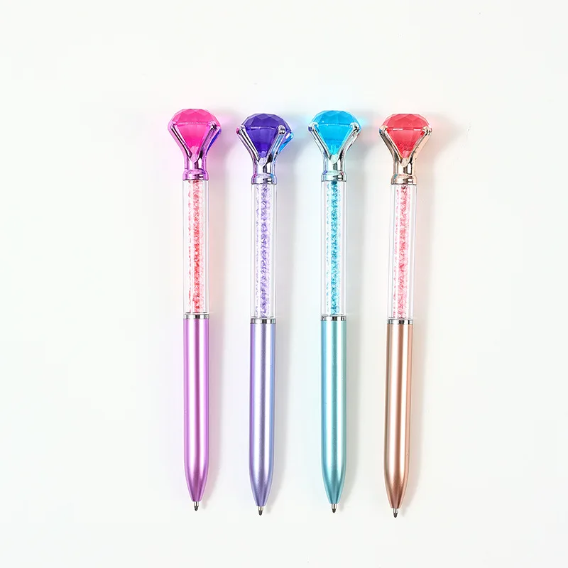 20Pcs Large Crystal Diamond Pens Christmas Gift Shiny Ballpoint Pen Black Ink Pens Suitable For School Office Supplies