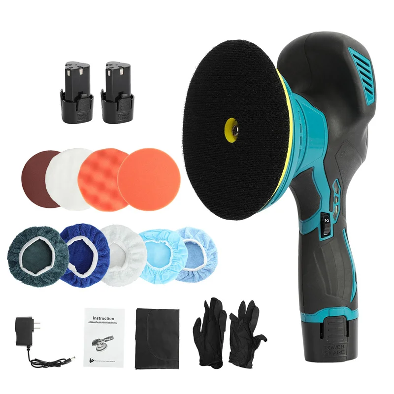 6000RPM Cordless Mini Polisher 6Gears Car Polishing Machine 12V Electric Cars Polish Machines Adjustment Speeds Power Tool