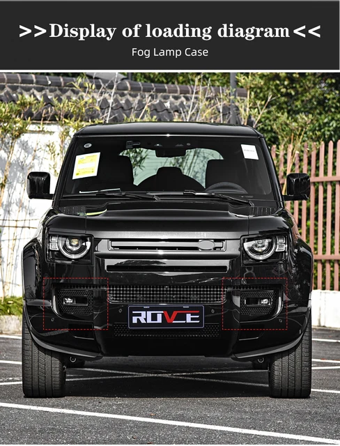 LAND ROVER DEFENDER フロントグリル 光沢のあるブラックアドベンチャースタイルのフロントバンパー