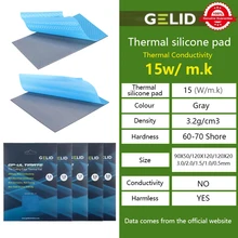 Gelid almofadas térmicas gp-final 15w/mk almofada térmica cpu/gpu gráficos placa-mãe silicone graxa almofada dissipação de calor silicone