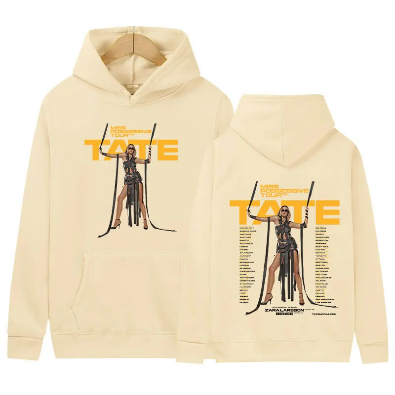 Tate McRae Miss Possessive Tour 2025 Print Hoodie Men Women Retro Harajuku High Quality Oversized Sweatshirt Fans Gift Clothing 5