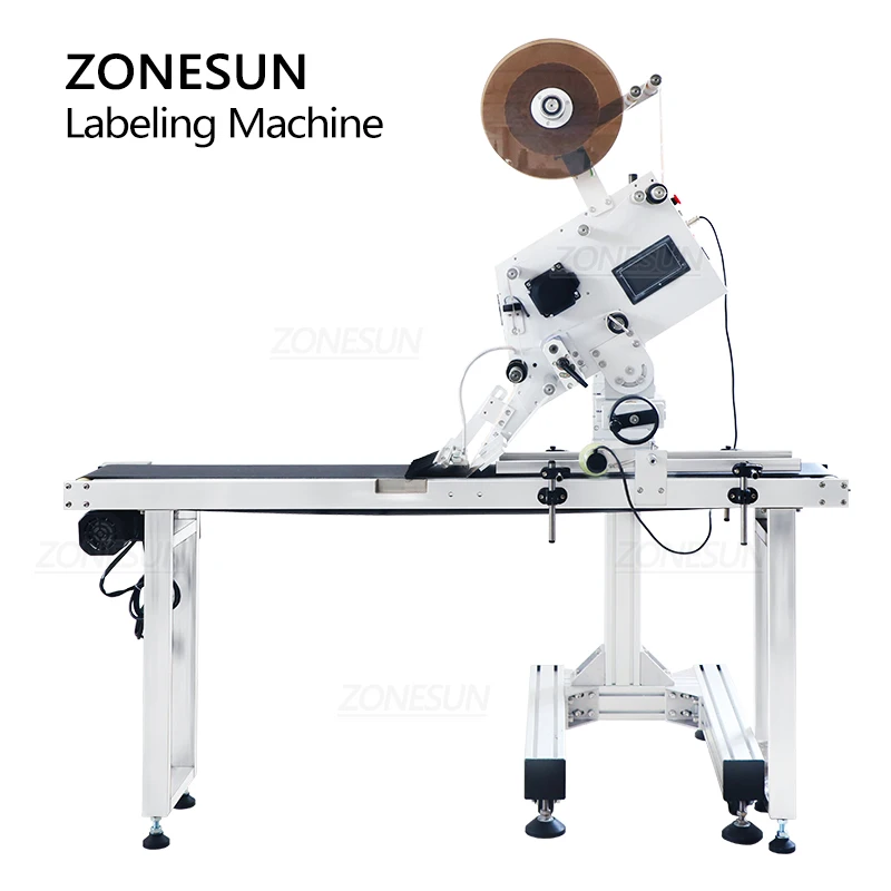 Zonesun Platte Oppervlak Etikettering Machine Cosmetica Card Box Packet Kartonnen Boek Kan Voedsel Label Applicator Voor Productie ZS-TB170