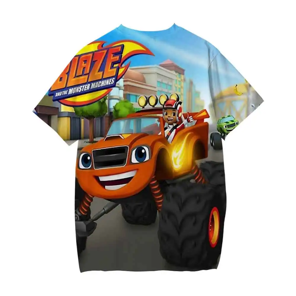 vintage shirts Blaze And The Monster Machines Kids T-Shirts Cartoon Anime Video Game children's  Casual Clothing Summer Unisex Baby Cool Tops vlone shirt