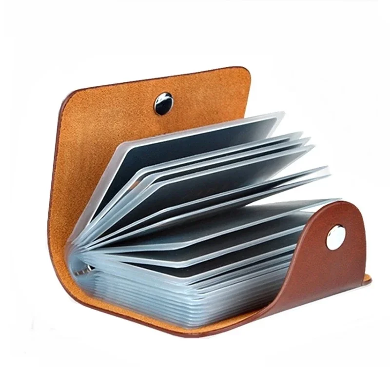 

New Leather Function 24 Bits Card Case Business Holder Men Women Credit Passport Card Bag ID Passport Card Wallet 8 Colors