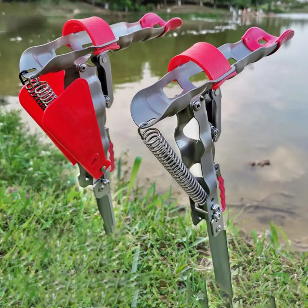 Automatic Fishing Rod Holder for Bank Fishing, Double Spring Fishing Pole Stand