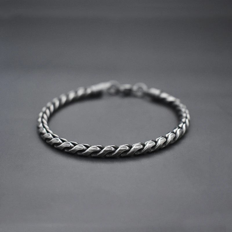 Bracciale da uomo con perle: catena in acciaio inossidabile, maglia barbazzale impermeabile - Italia