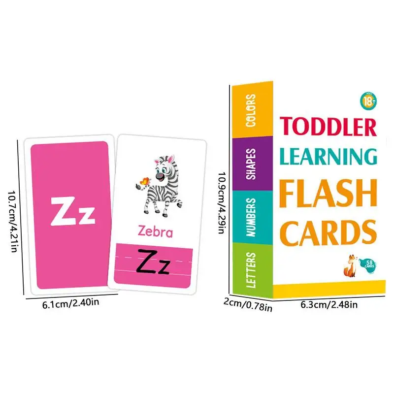 58pcs/set ABC Alphabet Letter Number Shape Color Early Education Baby Learning Cards Flashcards Games Puzzles For Kids Gifts 6