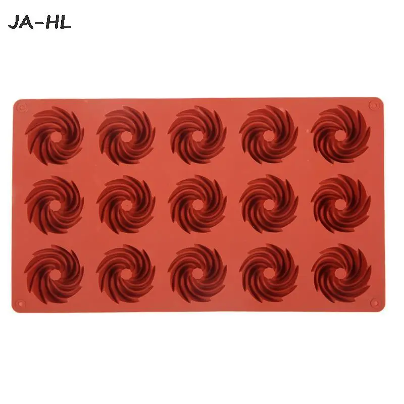 

1pc 15 Cavities Silicone Cookie Mold Swirl Chocolate Cookie Baking Mould Oven Freezer Safe Muffin Biscuit Mold Baking Accessory
