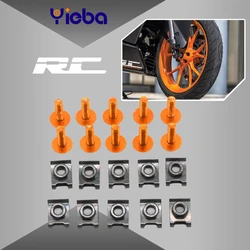 10 pcs CNC Motorcycle Aluminum 6mm Fairing Bolts Spire Speed Fastener Clips Screw Spring Nuts FOR RC 390 200 125 125 SX 125 EXC