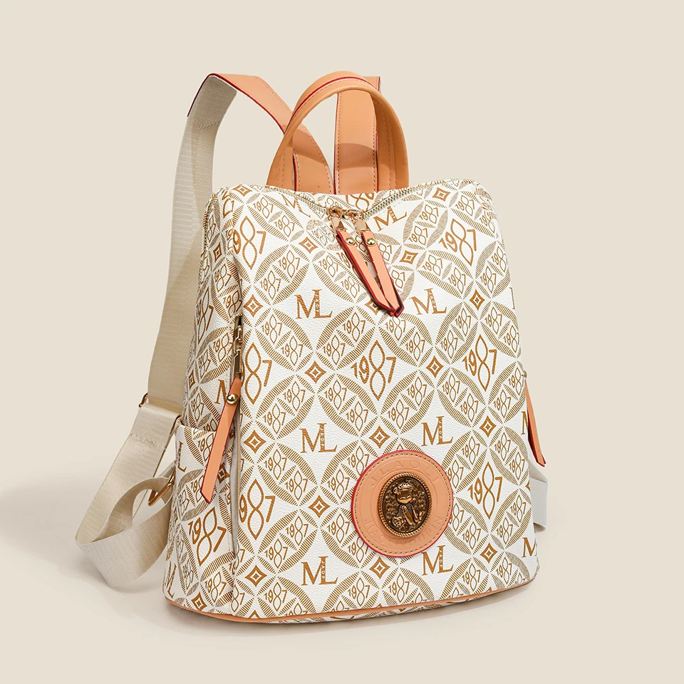 Ladies' new large capacity backpack with fashionable patterns, business teacher backpack, laptop backpack, travel female student 2