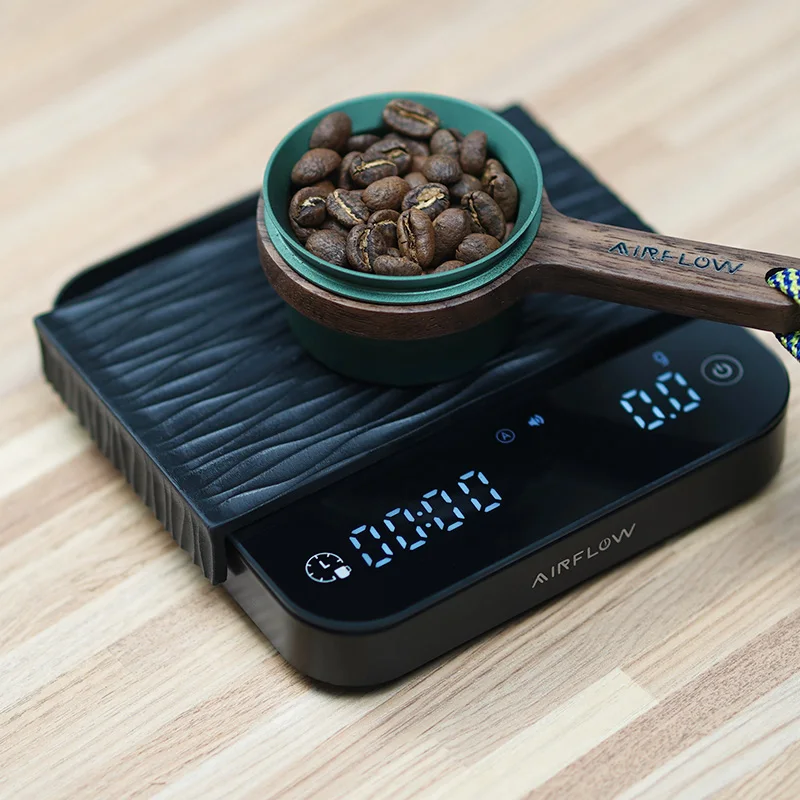 AIRFLOW 고정밀 스마트 전자 커피 체중계 주방 체중계 측정 도구 및 저울 에스프레소 홈 바리스타 도구, 2kg/0.1g