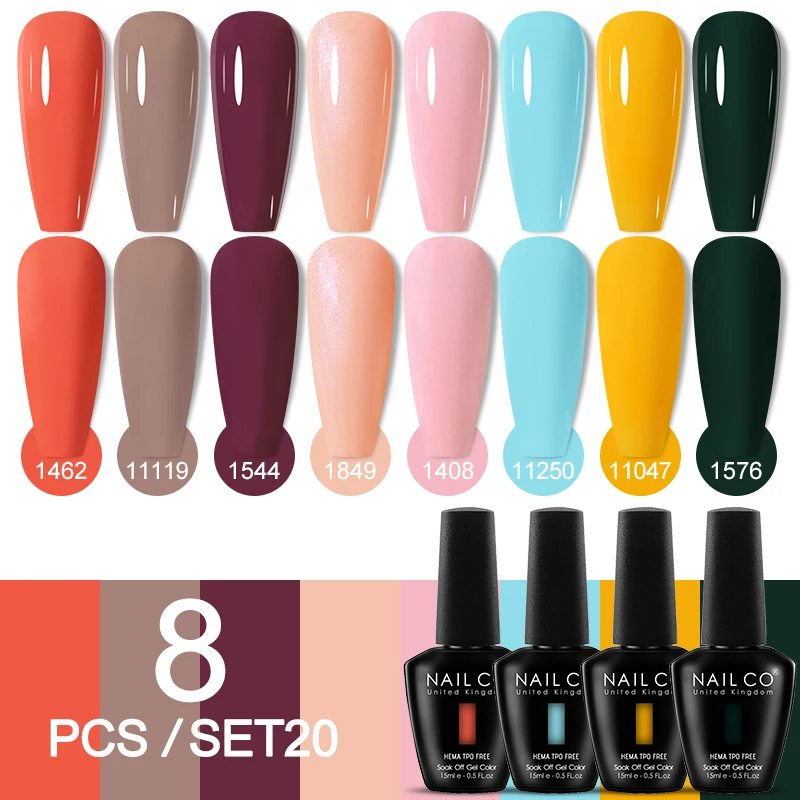 Deluxe 8-Piece Gel Nail Polish Set for Professional DIY Manicures