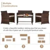 4 Pieces Outdoor Patio Furniture Sets Rattan Chair Patio Set Wicker Conversation Set Poolside Lawn Chairs Porch Poolside Balcony 6