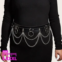 Women Sexy Leg Chain Harness garter Belt Waist Corset Belt Leather Harness Waists Thigh Harness Gothic Clothing Accessory 2