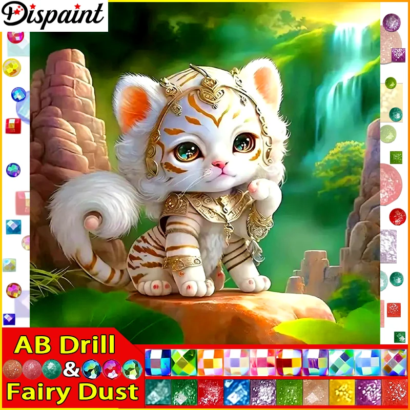 

Dispaint Fairy Dust AB 5d Diamond Painting Full Square/Round "Tiger Animal"Picture Of Rhinestone DIY Diamond Embroidery Home Dec