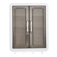 Bathroom Cabinet Wall Mounted Dustproof Double Door PP Cosmetics Wall Storage Cabinet Space Saving Multifunctional for Bedroom 1