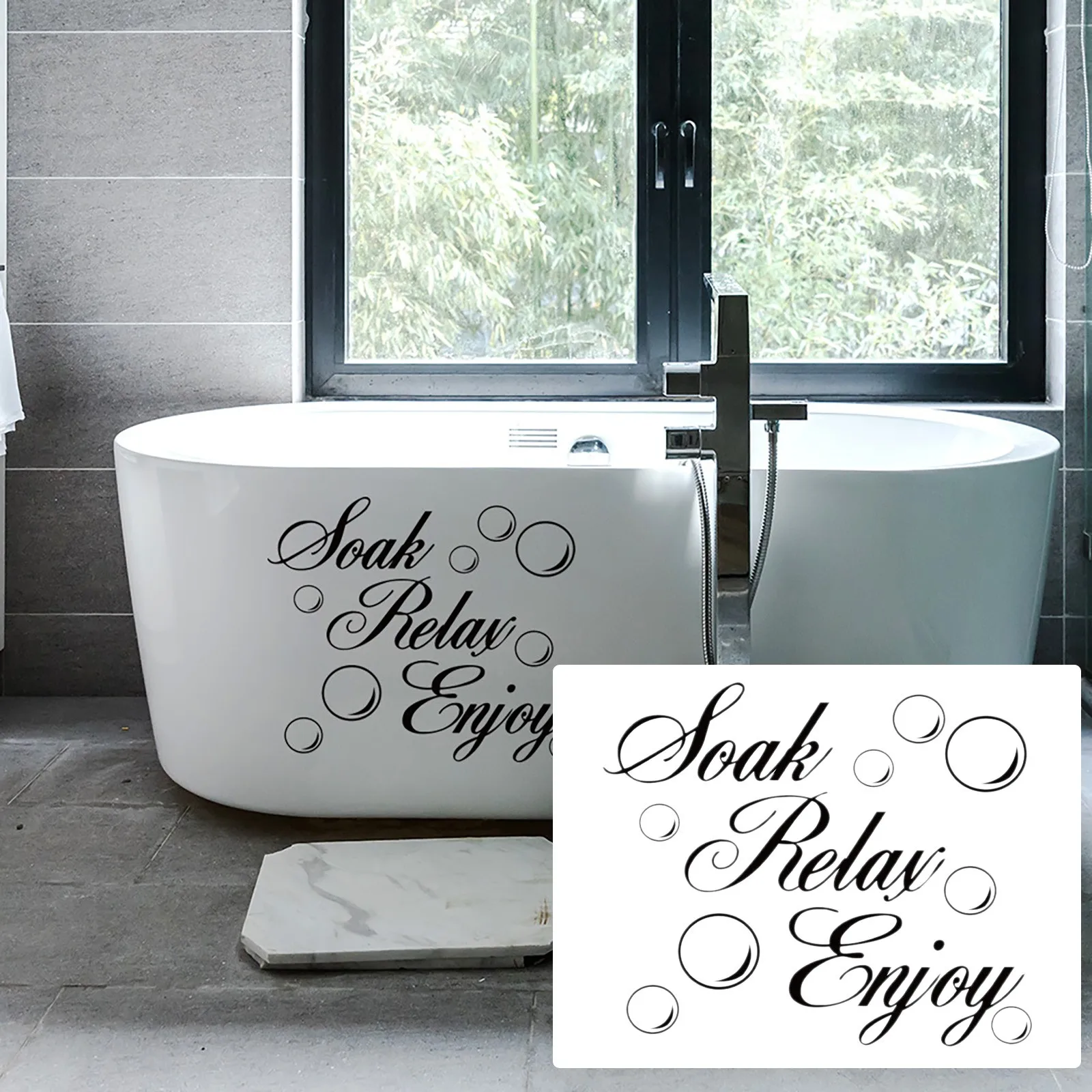 Creative Bathtub Wall Stickers Bathrooms Art Vinyl Decal Home