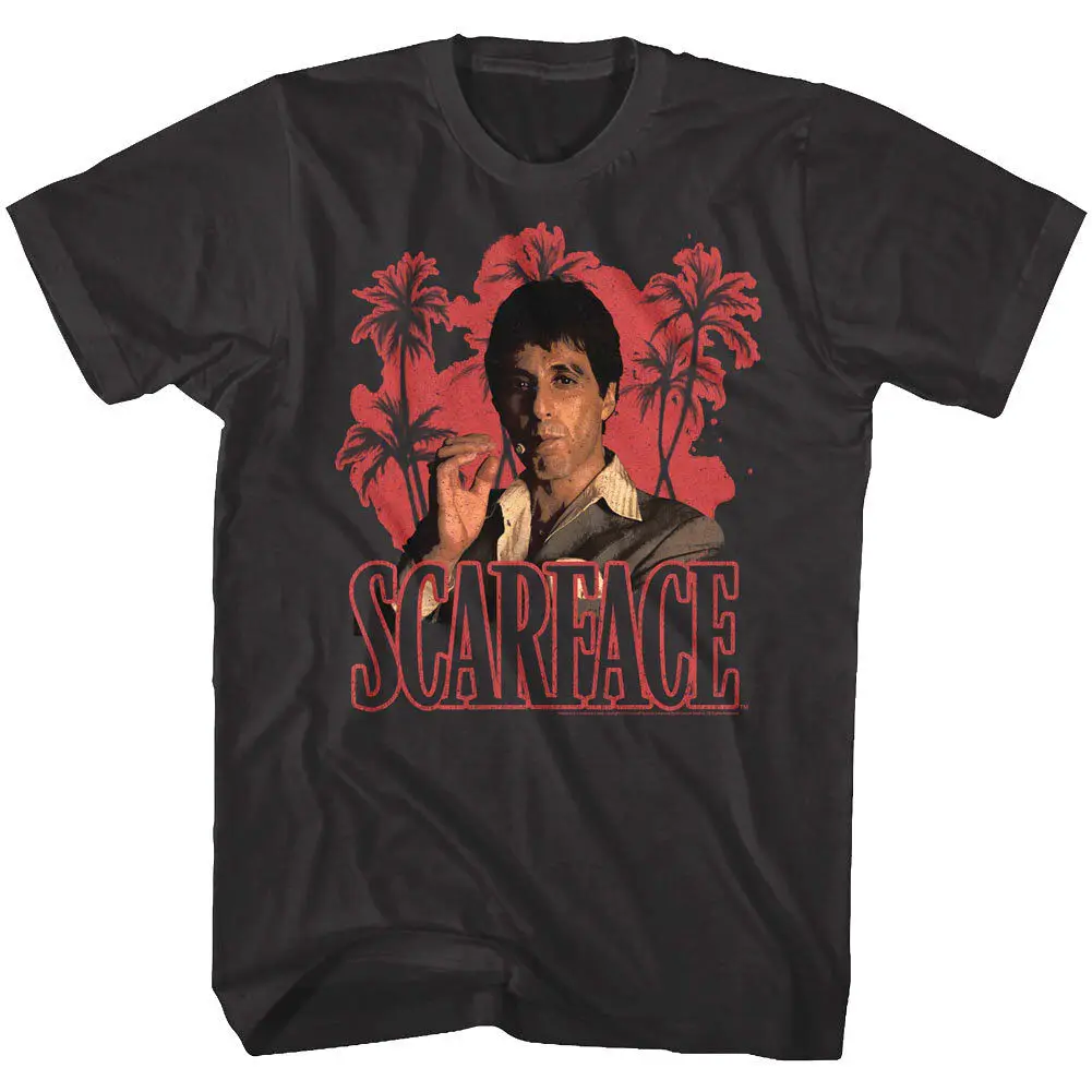 Maglietta Da Uomo Scarface Tropical Miami Palms Tony Montana Cuban Gangster Pacino