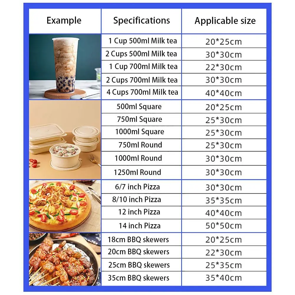 50Pcs/Pack Folding Ice Cold Warm Aluminum Foil Bag Delivery Carrier Drink Storage Insulation Bag Packing Food Thermal Cooler Bag