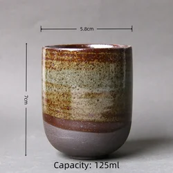 Japanese Style Handmade Stoneware Tea Cup - Ancient Quiet Road Design - 80ml (Style 12 125ml)