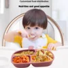 Silicone Baby Dinner Plate Food Grade Baby Supplement Bowl Set Children's Divided Dinner Plate Suction Cup One Piece 2