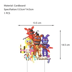 Five Nights at Freddy's Birthday Party Decoration Set - Themed Balloons, Tableware, and Banner (Big Cake Topper - 1pcs)