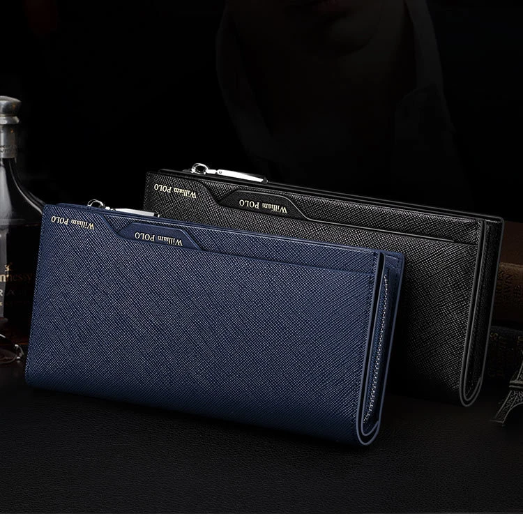 2024 Classic Business Men's Genuine Leather Wallet Long Multi Card Large Capacity Handheld Bags Card Bag portemonnee heren