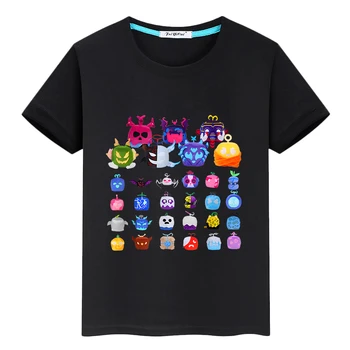 Blox Fruits New Game t shirt for kids boy 10years 100%Cotton Short Tops y2k one piece anime Tees pride tshirt kids clothes girls 1
