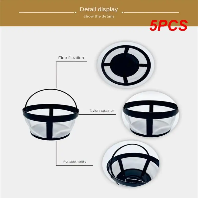 

5PCS Portable Handle Filter Funnel Nylon Purification Filter Hand Brewed Coffee Basket Kitchen Accessories Washable Hand Filter